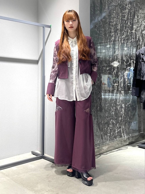 接触冷感/ポイントレースキリカエワイドパンツ(HARE)（その他パンツ