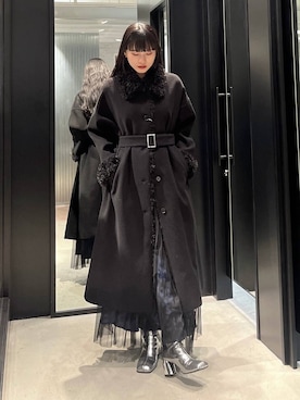 「バッグ」｜「アイテム（チェスターコート）」を使った、すずかぜさん（レディース・162cm）の冬コーディネート