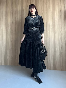 「アイテム（ピアス（両耳用）、ブラック系）」を使った、すずかぜさん（レディース・162cm）の夏コーディネート