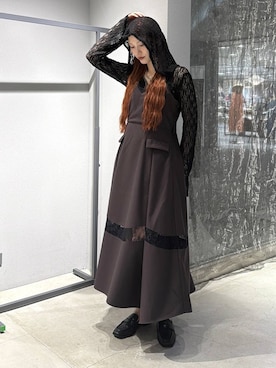 「HARE（ハレ）のレースカットパーカー(HARE)（Tシャツ/カットソー、ブラック系）」を使った、すずかぜさん（レディース・162cm）の夏コーディネート