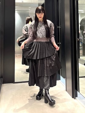 「ベルト」｜「アイテム（スウェット）」を使った、すずかぜさん（レディース・162cm）の秋コーディネート