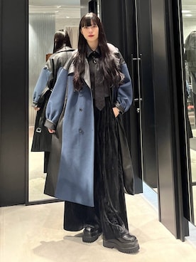 「バッグ」｜「アイテム（チェスターコート）」を使った、すずかぜさん（レディース・162cm）の秋コーディネート