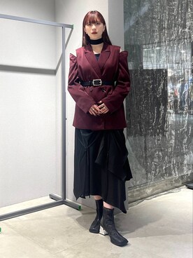 「アイテム（テーラードジャケット、レッド系）」を使った、すずかぜさん（レディース・162cm）の夏コーディネート