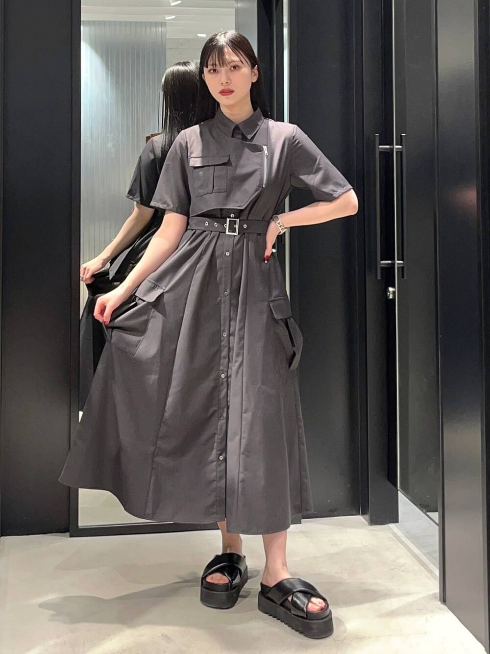 カーゴライクジップワンピース(HARE)を使った人気ファッション