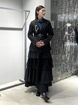 「アイテム（ブローチ/コサージュ）」を使った、すずかぜさん（レディース・162cm）の秋コーディネート