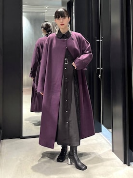 「バッグ」｜「アイテム（チェスターコート）」を使った、すずかぜさん（レディース・162cm）の秋コーディネート