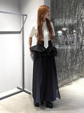 「HARE（ハレ）のチュールコルセットベルト(HARE)（ベルト、ブラック系）」を使った、すずかぜさん（レディース・162cm）の夏コーディネート