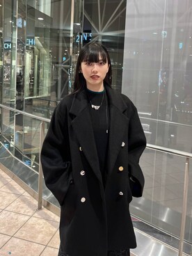 「バッグ」｜「アイテム（チェスターコート）」を使った、すずかぜさん（レディース・162cm）の秋コーディネート