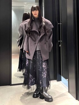 「バッグ」｜「アイテム（チェスターコート）」を使った、すずかぜさん（レディース・162cm）の秋コーディネート