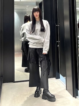 「ベルト」｜「アイテム（スウェット）」を使った、すずかぜさん（レディース・162cm）の秋コーディネート