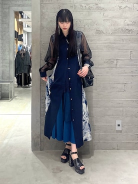 「HARE（ハレ）のアシメミックスプリーツスカート(HARE)（スカート）」を使った、すずかぜさん（レディース・162cm）の春コーディネート