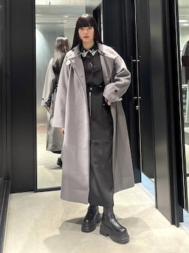 「バッグ」｜「アイテム（チェスターコート）」を使った、すずかぜさん（レディース・162cm）の秋コーディネート