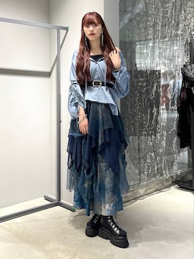 「アイテム（ベルト）」を使った、すずかぜさん（レディース・162cm）の夏コーディネート