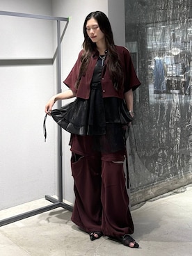 「HARE（ハレ）の2WAYZIPカーゴパンツ(HARE)（その他パンツ、レッド系）」を使った、すずかぜさん（レディース・162cm）の夏コーディネート