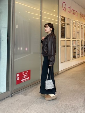 「大人可愛い、シンプル」｜「アイテム（ジャケット/アウター）」を使った、Maminaさん（レディース・157cm）の冬コーディネート