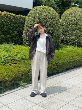 「ブルべ夏」｜「アイテム（スウェットパンツ）」を使った、Maminaさん（レディース・157cm）の夏コーディネート
