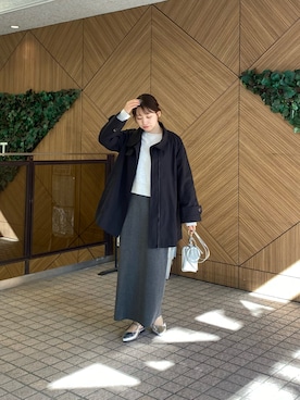 「ブルべ夏」｜「アイテム（その他アウター）」を使った、Maminaさん（レディース・157cm）の冬コーディネート