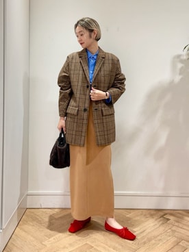 「アイテム（チェスターコート）」を使った、Ishii_TOMORROWLANDさん（レディース・165cm）の秋コーディネート