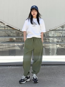 「NEW BALANCE（ニューバランス）のNB by '47 Clean Up（キャップ、ブルー系）」を使った、New Balanceさん（レディース・150cm）の夏コーディネート