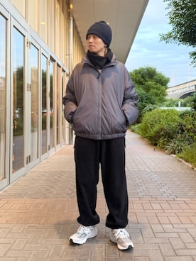 「アイテム（ネックウォーマー/スヌード）」を使った、New Balanceさん（メンズ・170cm）の秋コーディネート