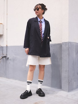 「NEW BALANCE（ニューバランス）のアイテム（その他アウター）」を使った、New Balanceさん（レディース・168cm）の秋コーディネート