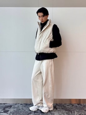 「アイテム（ダウンベスト）」を使った、New Balanceさん（メンズ・188cm）の冬コーディネート