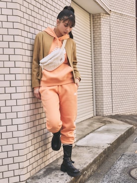 「スポーツミックス」｜「アイテム（ノーカラージャケット）」を使った、New Balanceさん（レディース・168cm）の秋コーディネート