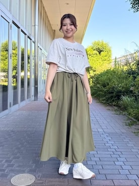 「NEW BALANCE（ニューバランス）のショートレングス3Pソックス（ソックス/靴下、ホワイト系）」を使った、New Balanceさん（レディース・162cm）の夏コーディネート
