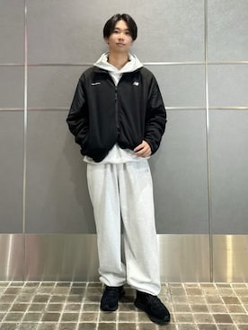 「アイテム（スウェットパンツ）」を使った、New Balanceさん（メンズ・169cm）の秋コーディネート