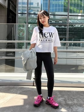 「NEW BALANCE（ニューバランス）のAbzorb 2000（スニーカー、ピンク系）」を使った、New Balanceさん（レディース・150cm）の夏コーディネート