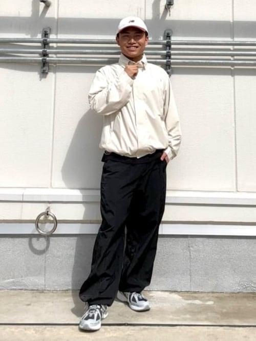 NB Grey テーパード パンツ New Balance（ニューバランス） スラックス NB Grey テーパード パンツ
