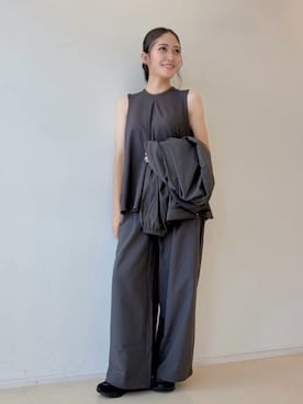 「NEW BALANCE（ニューバランス）のNB GREY フルジップジャケット（ブルゾン、グレー系）」を使った、New Balanceさん（レディース・162cm）の夏コーディネート