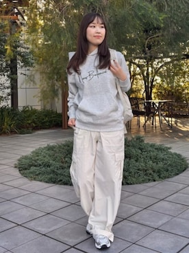 「アイテム（カーゴパンツ）」を使った、New Balanceさん（レディース・159cm）の冬コーディネート