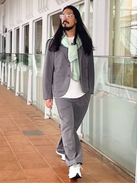 「アイテム（スラックス）」を使った、New Balanceさん（メンズ・174cm）の秋コーディネート