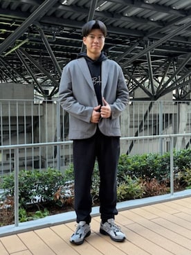 「アイテム（テーラードジャケット）」を使った、New Balanceさん（メンズ・178cm）の冬コーディネート