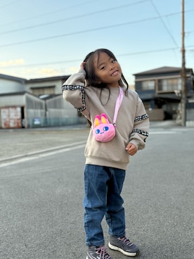 「アイテム（デニムパンツ）」を使った、IRO⭐️SHIさん（キッズ・120cm）の冬コーディネート