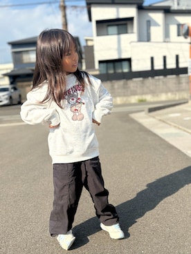 「アイテム（カーゴパンツ）」を使った、IRO⭐️SHIさん（キッズ・120cm）の冬コーディネート