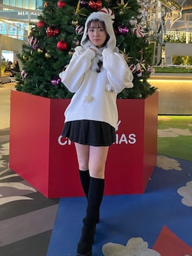 「アイテム（ニットキャップ/ビーニー、グレー系）」を使った、sayakaさん（レディース・154cm）の秋コーディネート