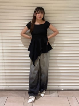 「イエベ春」｜「アイテム（グレー系）」を使った、sayakaさん（レディース・154cm）の夏コーディネート