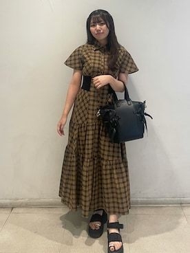 「CALNAMUR（カルナムール）のアイテム（ワンピース/ドレス）」を使った、sayakaさん（レディース・154cm）の夏コーディネート