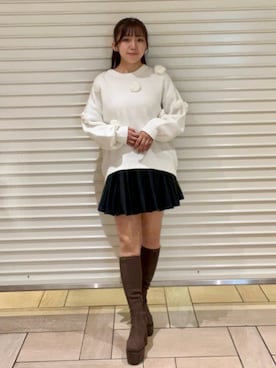 「アイテム（バレッタ/ヘアクリップ）」を使った、sayakaさん（レディース・154cm）の秋コーディネート