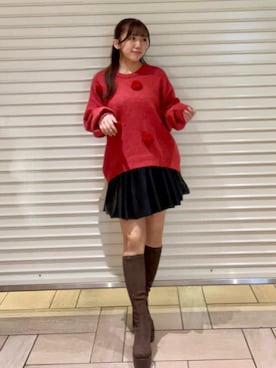 「アイテム（バレッタ/ヘアクリップ、シルバー系）」を使った、sayakaさん（レディース・154cm）の秋コーディネート