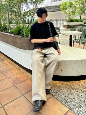 「SINSS（シンス）のアイテム」を使った、桜介さん（メンズ・177cm）の春コーディネート