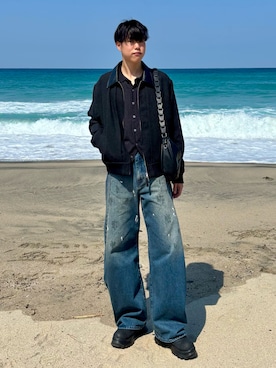 「アイテム（ブルゾン）」を使った、桜介さん（メンズ・177cm）の春コーディネート
