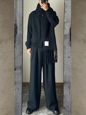 「アイテム（イヤーカフ）」を使った、桜さん（メンズ・177cm）の冬コーディネート