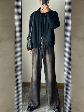 「アイテム（イヤリング）」を使った、桜さん（メンズ・177cm）の冬コーディネート