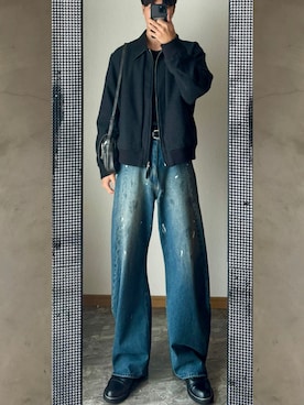 「アイテム（イヤーカフ）」を使った、桜さん（メンズ・177cm）の冬コーディネート