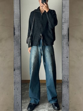 「アイテム（イヤリング）」を使った、桜さん（メンズ・177cm）の冬コーディネート