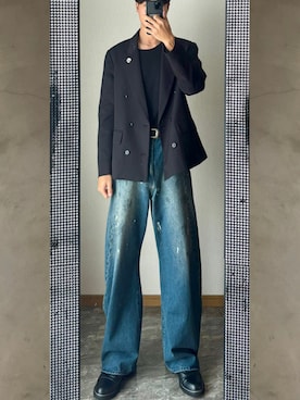 「ブルー×ブラック」｜桜介さん（メンズ・177cm）の冬コーディネート