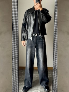 「アイテム（イヤーカフ）」を使った、桜さん（メンズ・177cm）の冬コーディネート